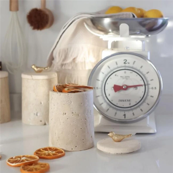 Akayev Mermer Traverten Kuş 3lü Baharatlık - 2