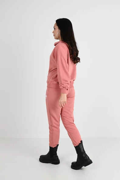 Kadın Yıkama Baskı Detaylı Eşofman Takımı 3932-24 - 8