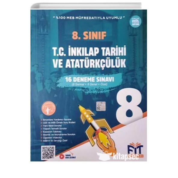 8. Sınıf T.C. İnkılap Tarihi ve Atatürkçülük 16 Deneme Sınavı Fit Yayınları