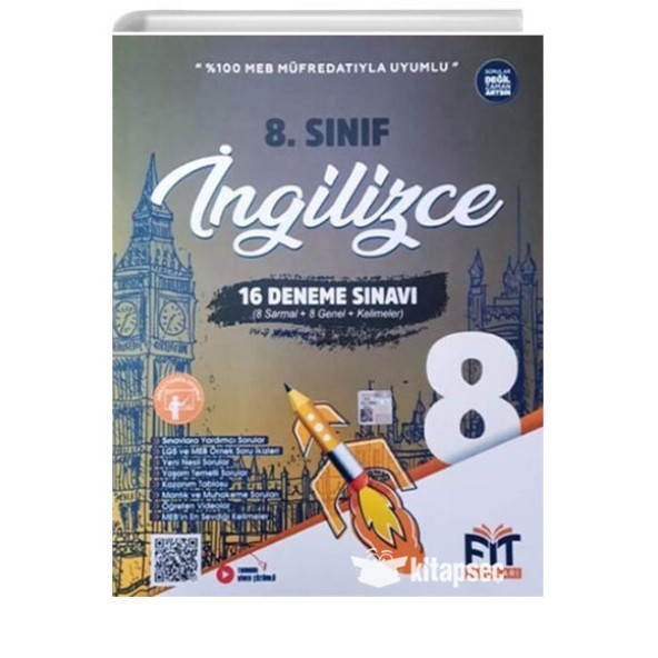 8. Sınıf İngilizce 16 Deneme Sınavı Fit Yayınları