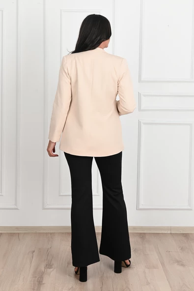 Kadın Büyük Beden Yalancı Cep Detaylı Ceket 0106-23 - 12