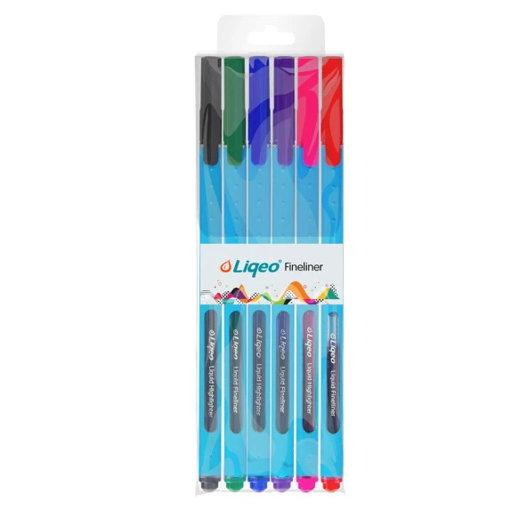 Liqeo Fineliner Kalem 6 Renk Pvc