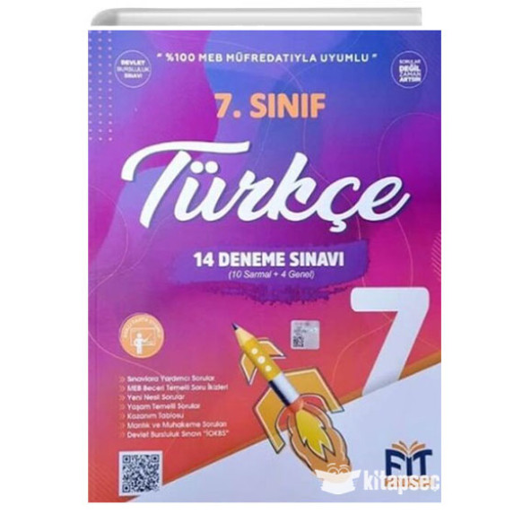 7. Sınıf Türkçe 14 Deneme Sınavı Fit Yayınları