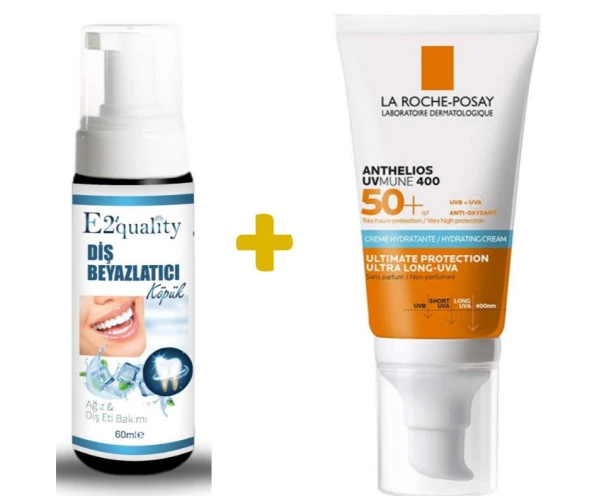 E2'quality Diş Beyazlatıcı Köpük + La Roche Posay Anthelios UVMune Spf 50 50 ML