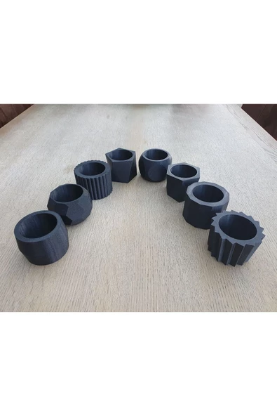 8 Parça Farklı Desenleri Olan Skulent Saksıları 7 cm