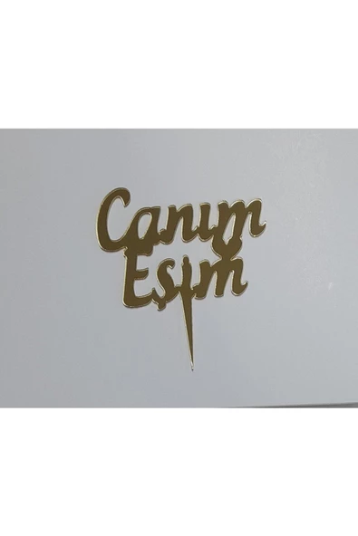 Canım Eşim Yazılı Pasta ve Kek Üstü Doğum Günü Parti Pasta Süsü 7 cm