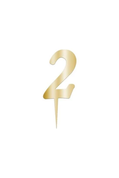 2 Sayı Yazılı Pasta ve Kek Üstü Doğum Günü Parti Pasta Süsü 7 cm