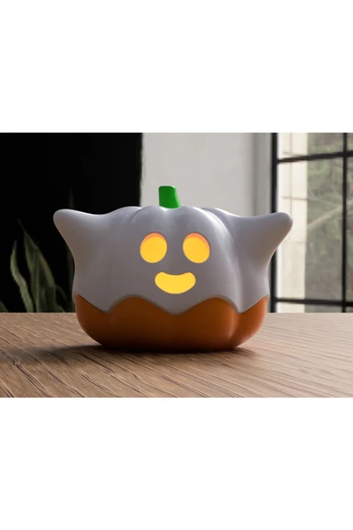 Işıklandırılabilir Hayalet Balkabağı Mini Dekoru 10 cm