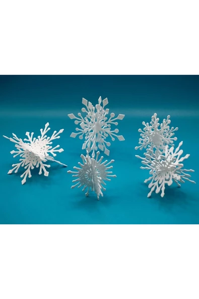 7 Adet 3 Boyutlu Kar Tanesi Dekoru 7 cm