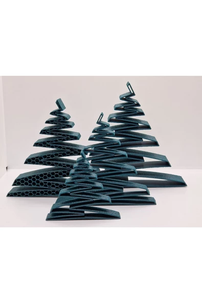 3 Adet Modern Görünümlü Noel Yılbaşı Ağacı 14 cm