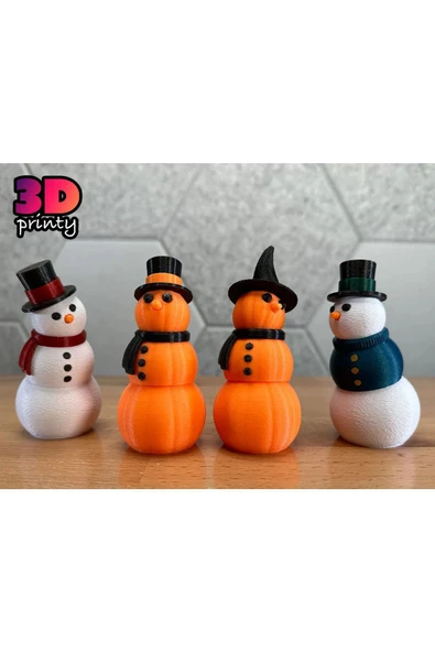 Balkabağı Kardan Adam Süslemesi 12 cm