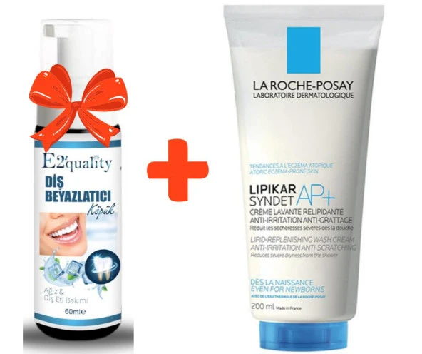 E2'quality Diş Beyazlatıcı Köpük + La Roche Posay Lipikar Syndet AP+ 200 ml Vücut Yıkama Jeli