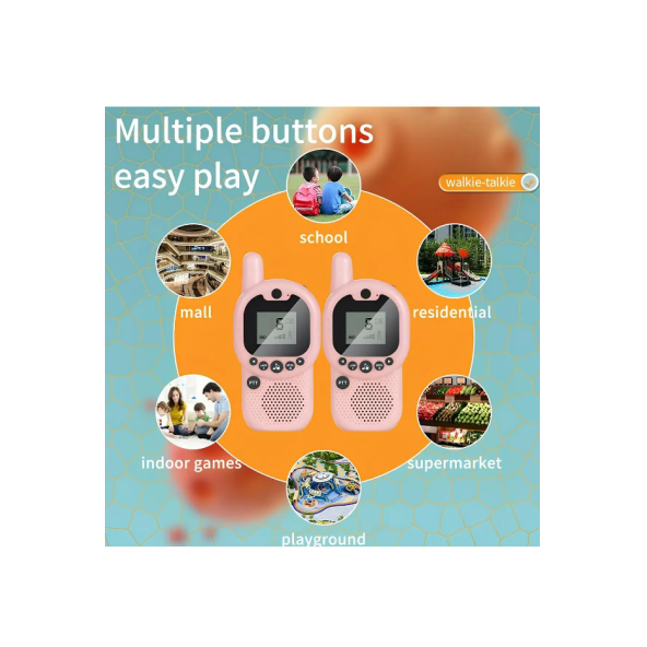 2 Adet Çok Fonksiyonlu Çocuk Güvenli El Telsizi Ebeveyn-Çocuk Etkileşimi Kablosuz interkom Konuşma Mesafesi 3 kilometre - 3