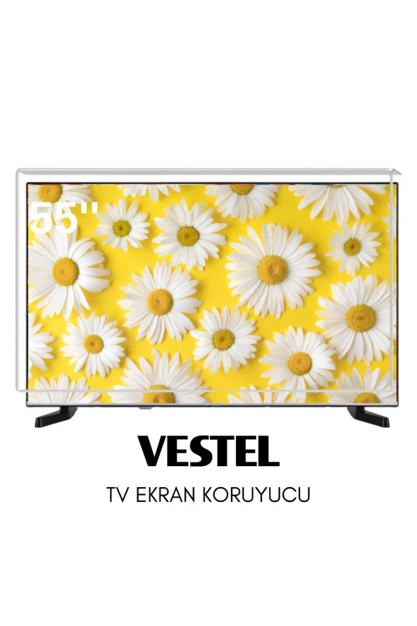 Technozi Vestel Uyumlu 55" inç 140 Ekran Tv Koruyucu Kırılmaz Paneli