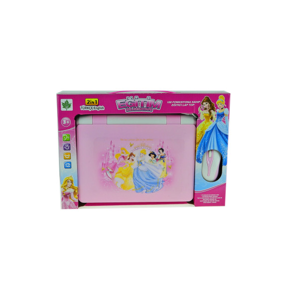 Oyuncak Laptop Eğitici Bilgisayarı Türkçe İngilizce Eğitici pembe - 2