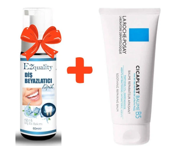 E2'quality Diş Beyazlatıcı Köpük + La Roche Posay Cicaplast Baume B5 100 ML Nemlendirici Krem