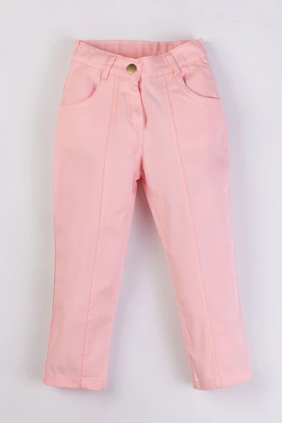 Çift Cepli Fermuarlı Kız Çocuk Pantolon - 5