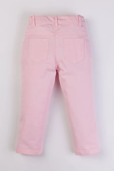 Çift Cepli Fermuarlı Kız Çocuk Pantolon - 4