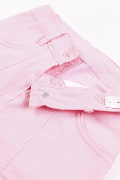 Çift Cepli Fermuarlı Kız Çocuk Pantolon - 3