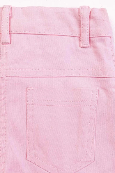 Çift Cepli Fermuarlı Kız Çocuk Pantolon - 2