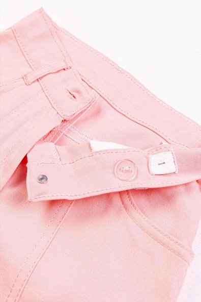 Çift Cepli Fermuarlı Kız Çocuk Pantolon - 11