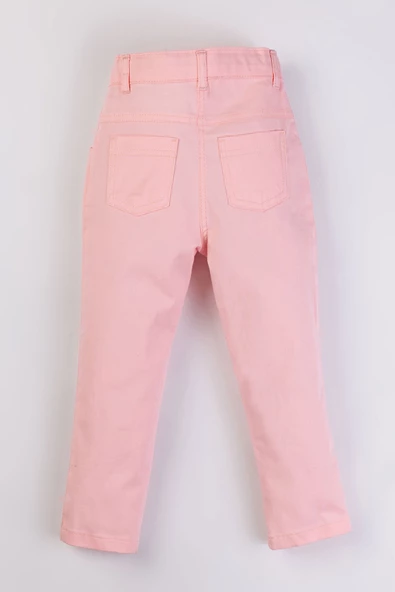 Çift Cepli Fermuarlı Kız Çocuk Pantolon - 12