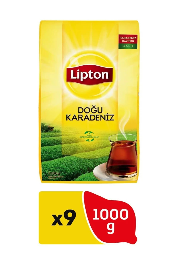 Lipton Doğu Karadeniz Dökme Çay 1000 gr x 9 Adet