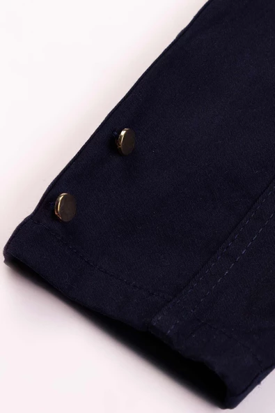 Çift Cepli Paçası Düğmeli Kız Çocuk Pantolon - 3