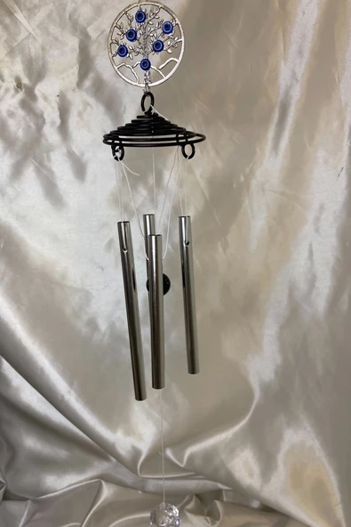 Deprem Zili Çanı Duvar Rüzgar Çanı Zili Feng Shui Ejderha Yılı Koruyucu Hayat Yaşam Ağacı Telkari 5 Çanlı Nazar Boncuğu - Resim 5