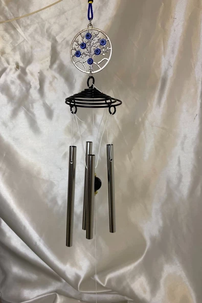 Deprem Zili Çanı Duvar Rüzgar Çanı Zili Feng Shui Ejderha Yılı Koruyucu Hayat Yaşam Ağacı Telkari 5 Çanlı Nazar Boncuğu ürün görseli