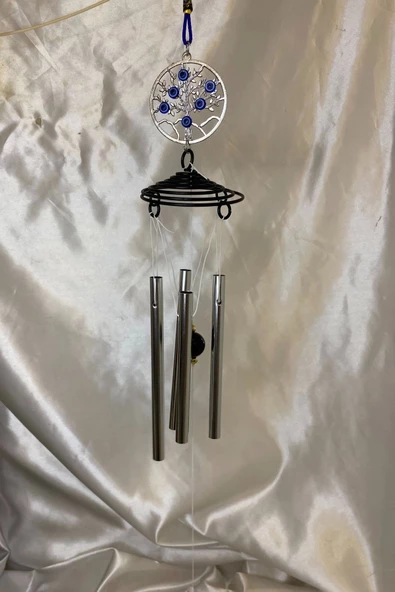 Deprem Zili Çanı Duvar Rüzgar Çanı Zili Feng Shui Ejderha Yılı Koruyucu Hayat Yaşam Ağacı Telkari 5 Çanlı Nazar Boncuğu - Resim 4