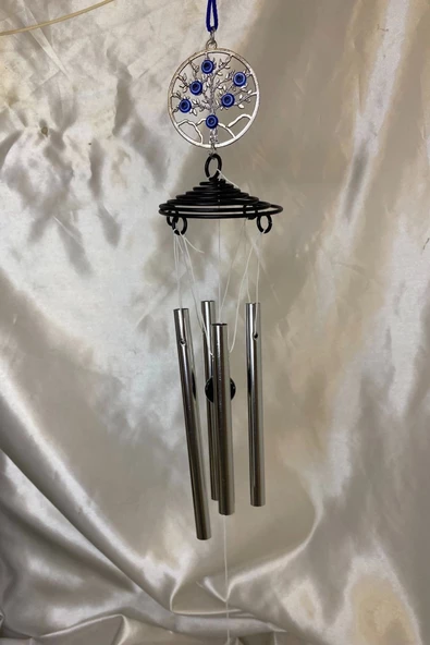 Deprem Zili Çanı Duvar Rüzgar Çanı Zili Feng Shui Ejderha Yılı Koruyucu Hayat Yaşam Ağacı Telkari 5 Çanlı Nazar Boncuğu - Resim 2