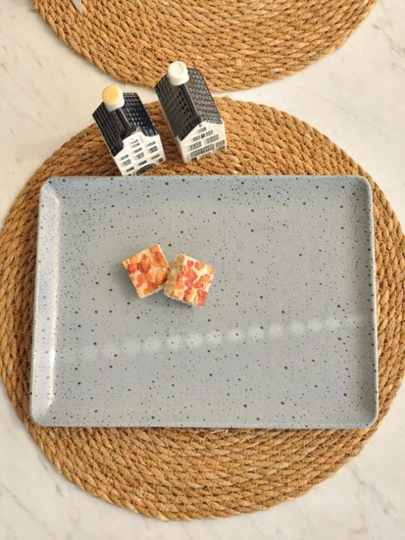 Mart Marble Green Dikdörgen Servis tabağı 20 x 27