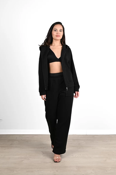 Kadın Cepli Kapüşonlu Eşofman Takımı 3939-24 - 7