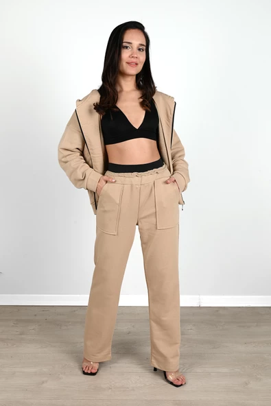 Kadın Cepli Kapüşonlu Eşofman Takımı 3939-24 - 10