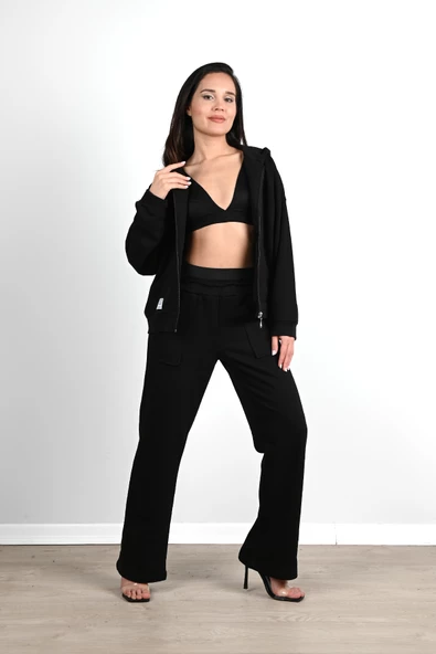 Kadın Cepli Kapüşonlu Eşofman Takımı 3939-24 - 4