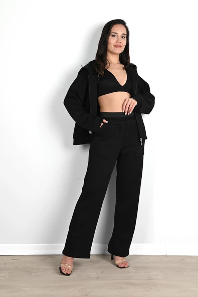 Kadın Cepli Kapüşonlu Eşofman Takımı 3939-24 - 3