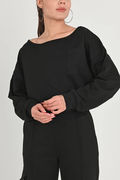 Kadın Nervür Detaylı Kargo Cepli Eşofman Takımı 3984-24 - 5