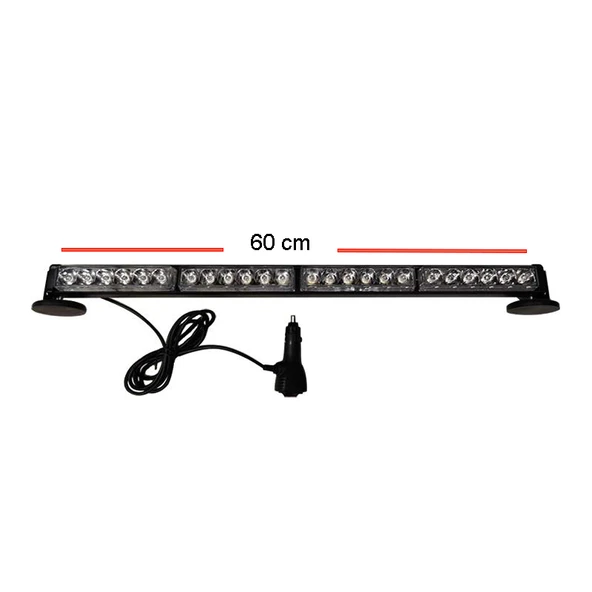 Space 4'lü Tepe Çakar Lamba Mıknatıslı 12-24v Kırmızı-Mavi 59 Cm / LAPA116 ürün görseli 1