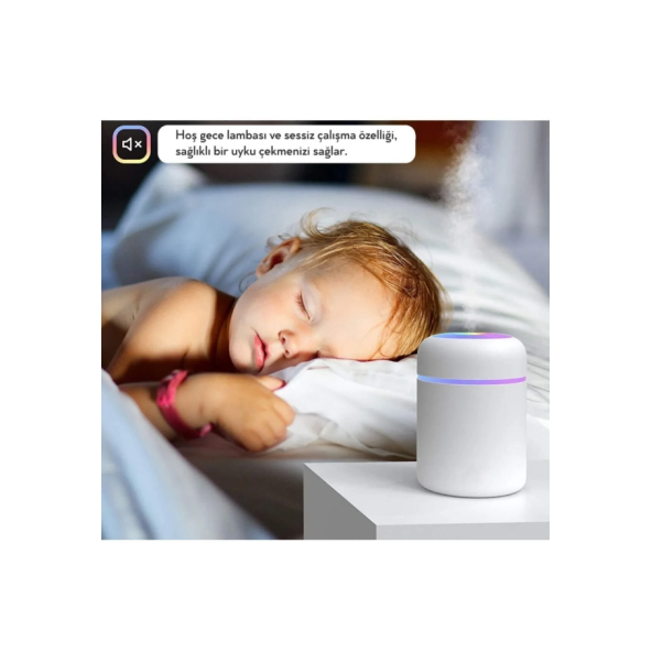 H2O USB 'li ve Işıklı Ultrosonik Hava Nemlendirici Ve Buhar Makinesi - 3