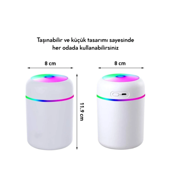 H2O USB 'li ve Işıklı Ultrosonik Hava Nemlendirici Ve Buhar Makinesi - 4