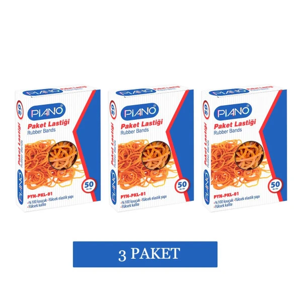 Piano Kauçuk Ambalaj Lastiği 50 gr (PYN-PKL-01) 3 Paket