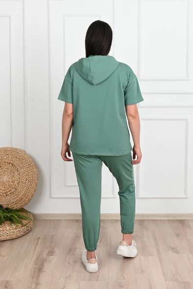 Kadın Kapüşonlu Büyük Beden Eşofman Takımı 3759-23 - 3