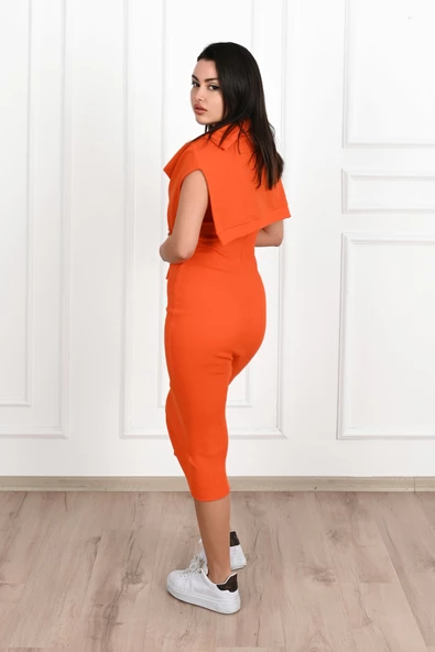 Kadın Askılı Sweatshirtli Elbise 3711-23 - 9