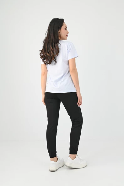 Kadın Kısa Kollu Baskılı Eşofman Takımı 3773-23 - 4