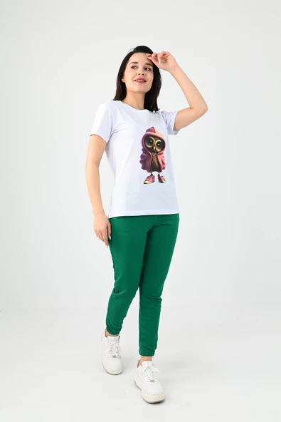 Kadın Kısa Kollu Baskılı Eşofman Takımı 3773-23 - 7