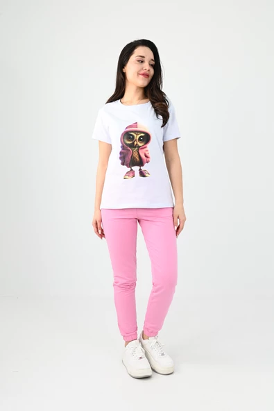 Kadın Kısa Kollu Baskılı Eşofman Takımı 3773-23 - 12