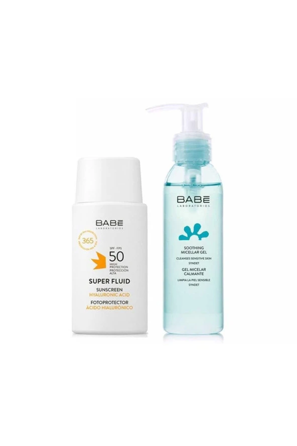 Babe Laboratorios Facial Sunscreen Super Fluid Spf 50 Güneş Kremi + Micellar Jel 90 Ml