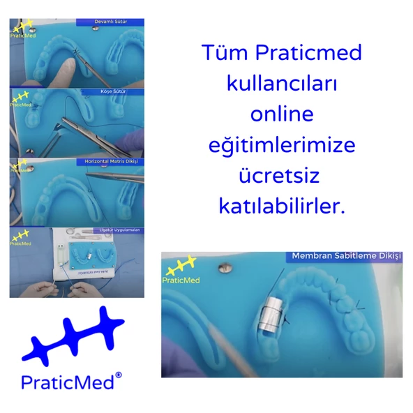 Diş Hekimliği Siyah Masa Tipi Dikiş, Flep Kapama Eğitim Seti - Kişiye Özel - PraticMed - 12