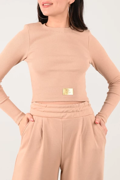 Kadın İspanyol Paça Crop Kaşkorse Takım 3885-24 - 7